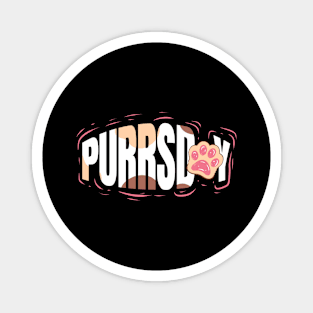 Logo Purrsday With Cat Paw On Purrsday Magnet